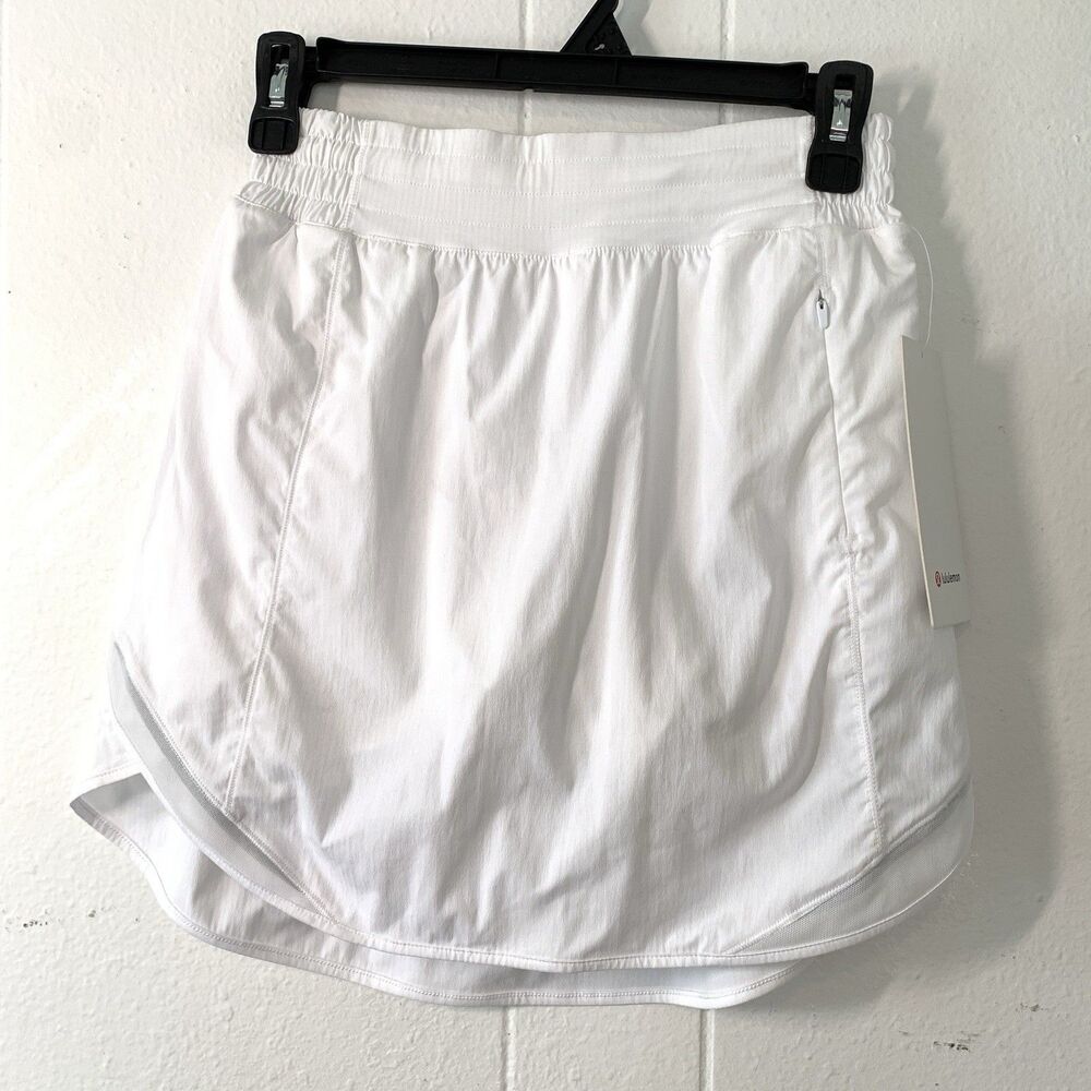 Lululemon Hotty Hot High-Rise Skirt Womens 4 White Long Running Shorts NEW